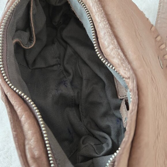 Liebeskind Berlin Leather Crossbody Bag Taupe Braided Flap Shoulder Purse - Picture 16 of 16